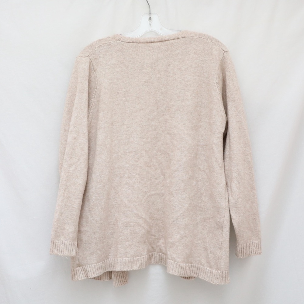 Embroidered Open Cardigan Beige Tan Knit Sweater XL cartoon characters anime - Picture 5 of 8